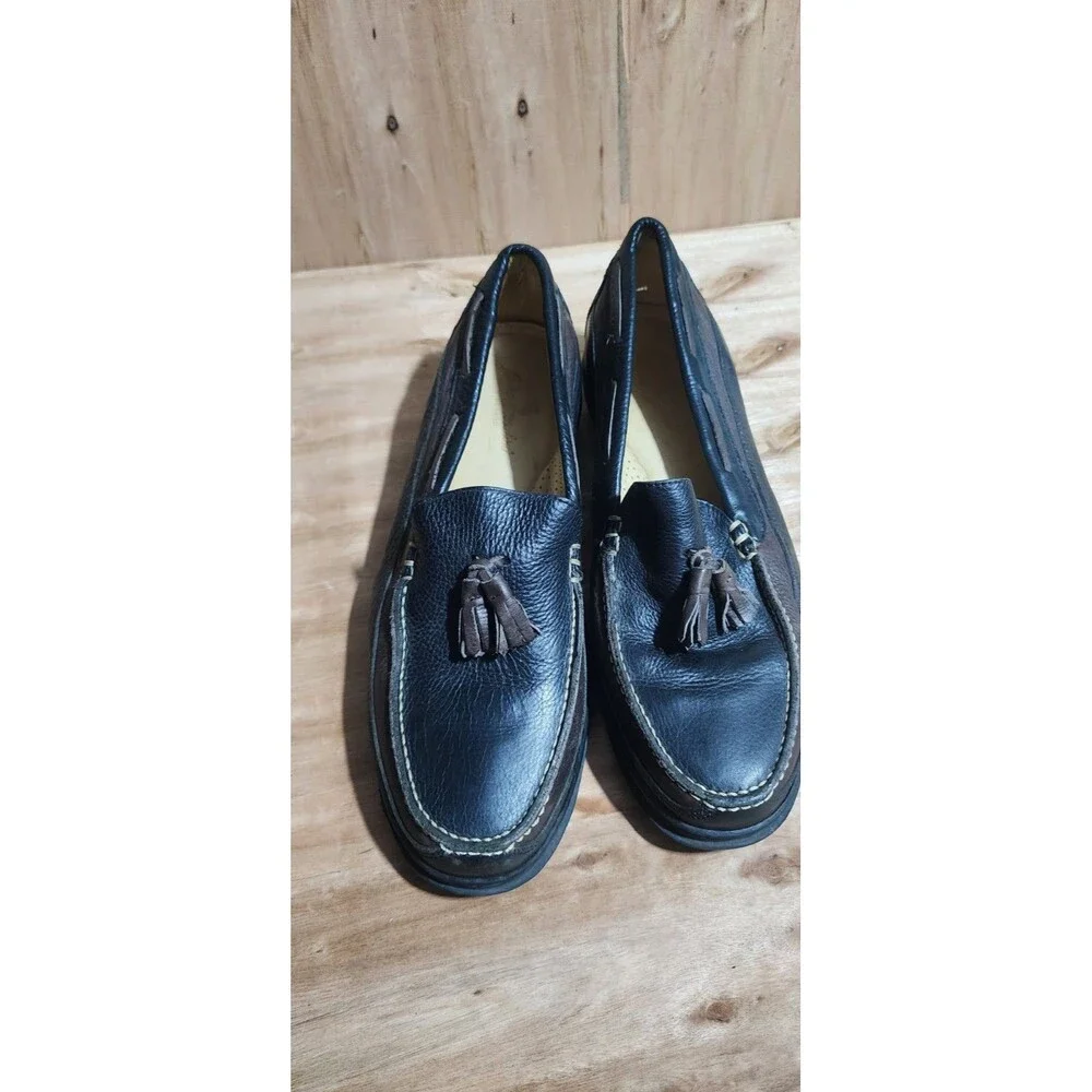 Sandro Moscoloni Vineyard Black and Brown Leather Loafer Shoes Mens Size 11 D